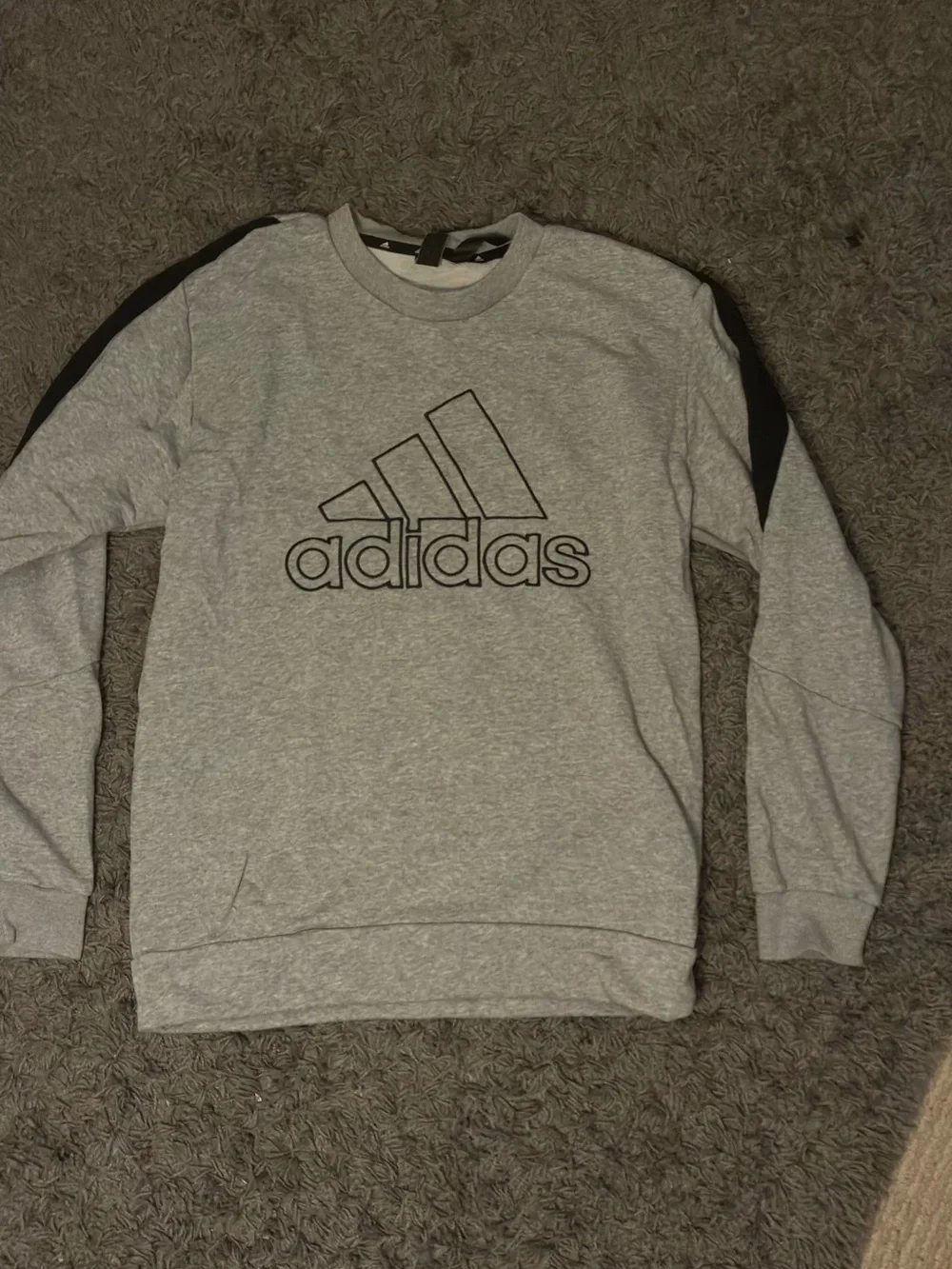 adidas Gray Crewneck Sweatshirt with Black Accents